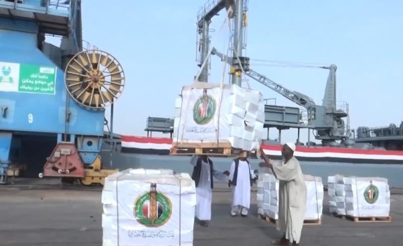 مصر ترسل مئات الأطنان من المساعدات إلى ميناء سوداني| فيديو