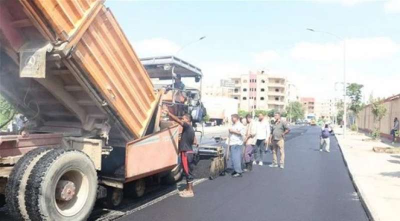 تطوير ورفع كفاءة الطرق بمدينة السادات